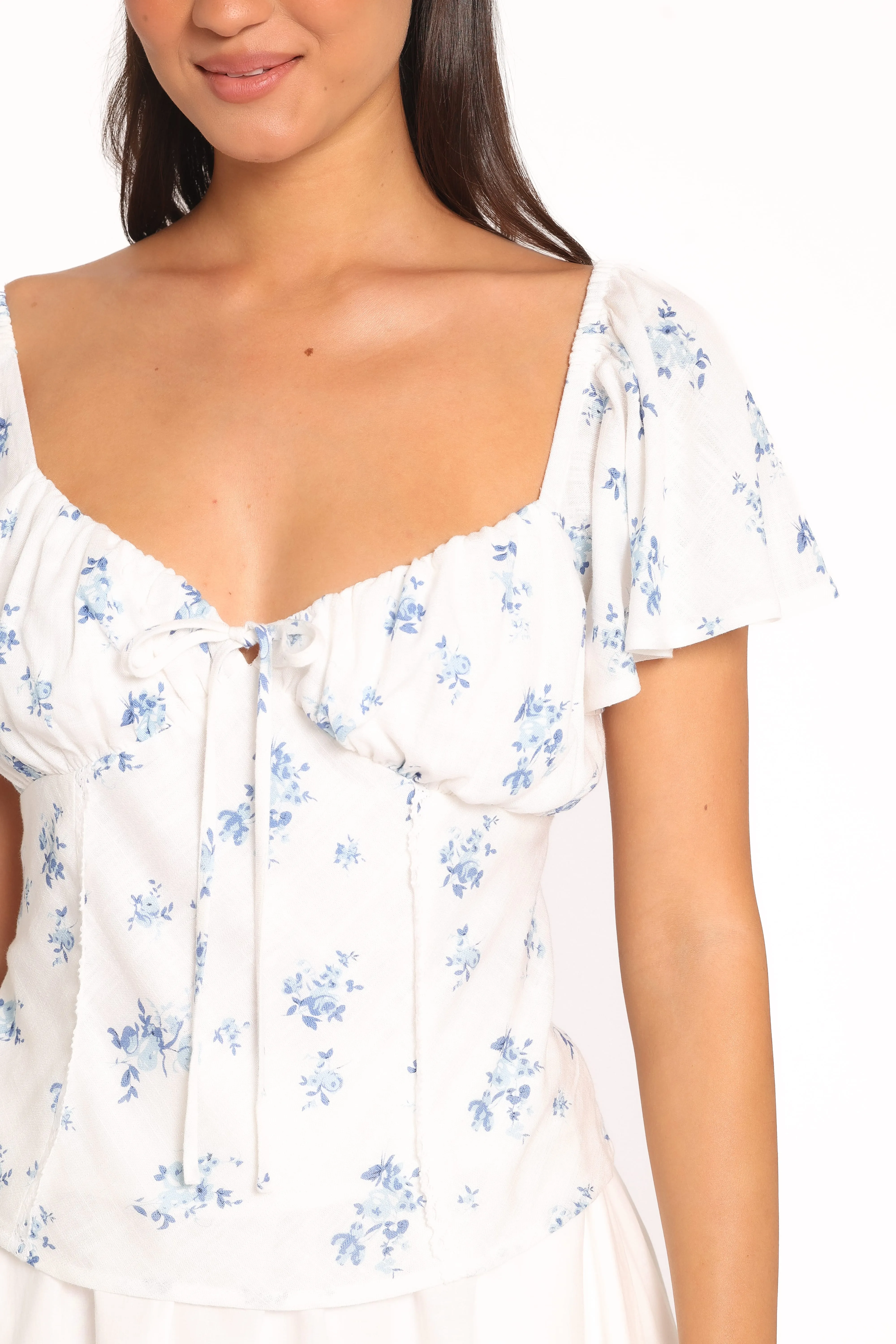 Laeriel Flutter Sleeve Top - Cream Floral sold by Petal & Pup product image thumbnail 2