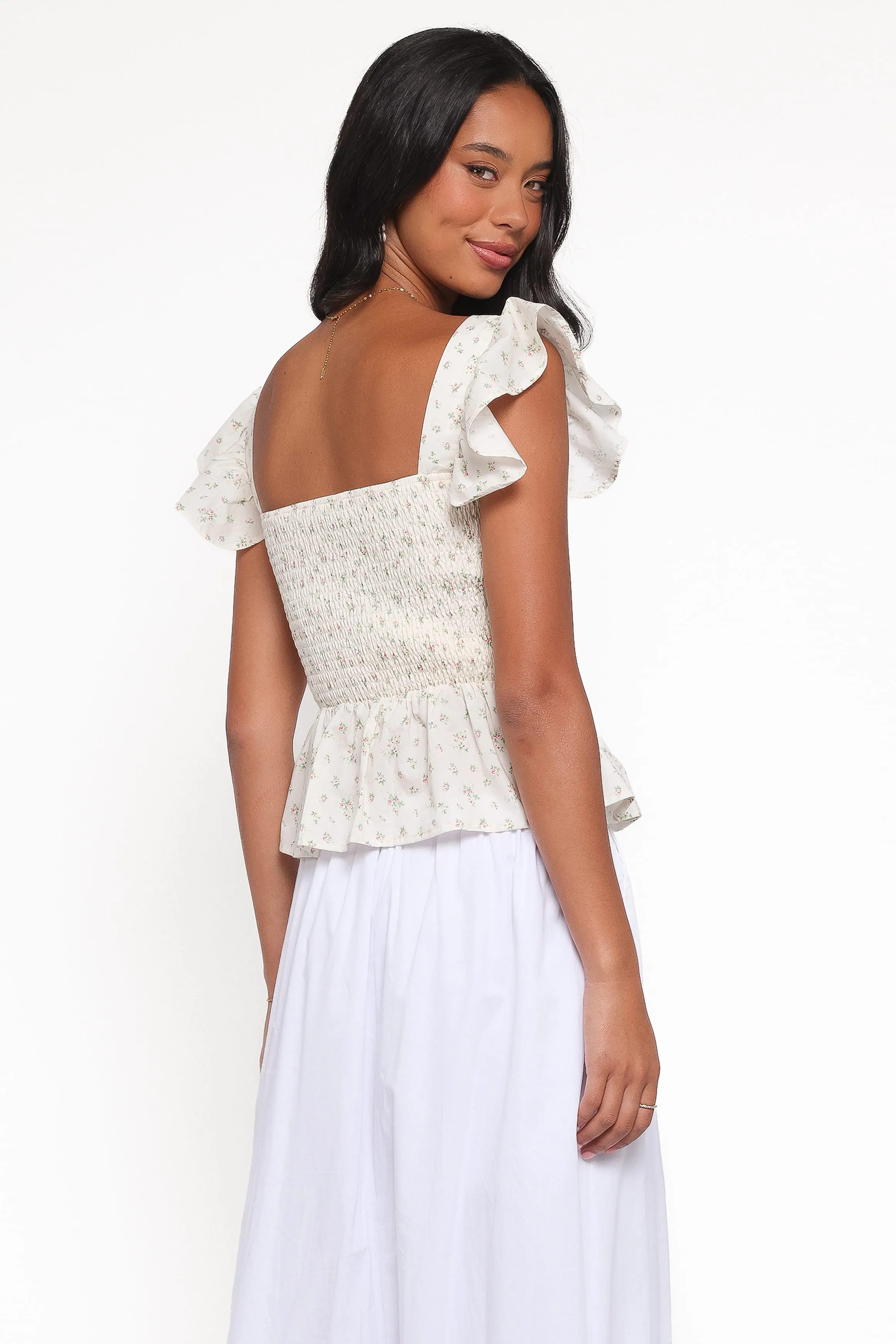 Remira Smocked Ruffle Top - White Betty sold by Petal & Pup product image thumbnail 3