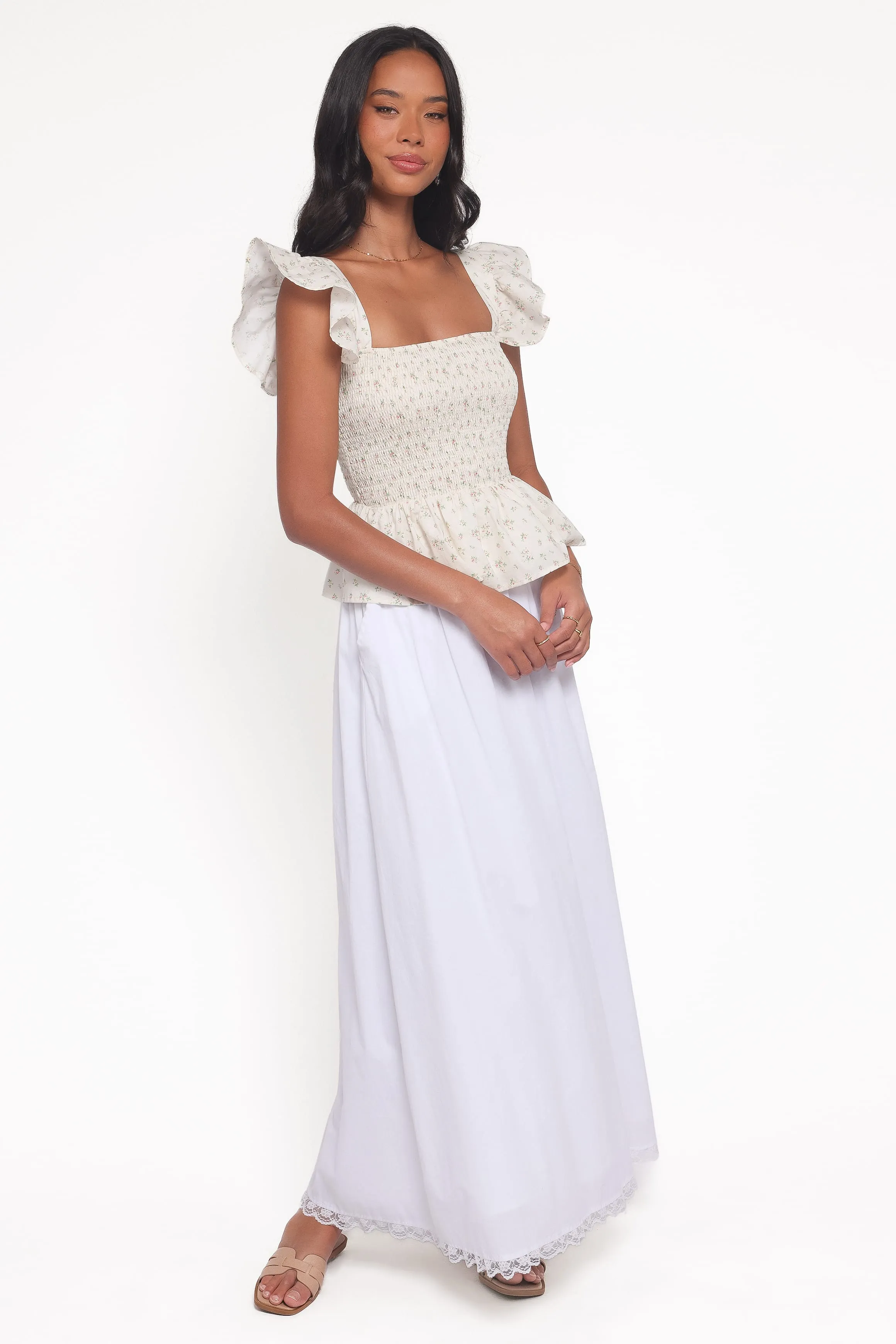 Remira Smocked Ruffle Top - White Betty sold by Petal & Pup product image thumbnail 5