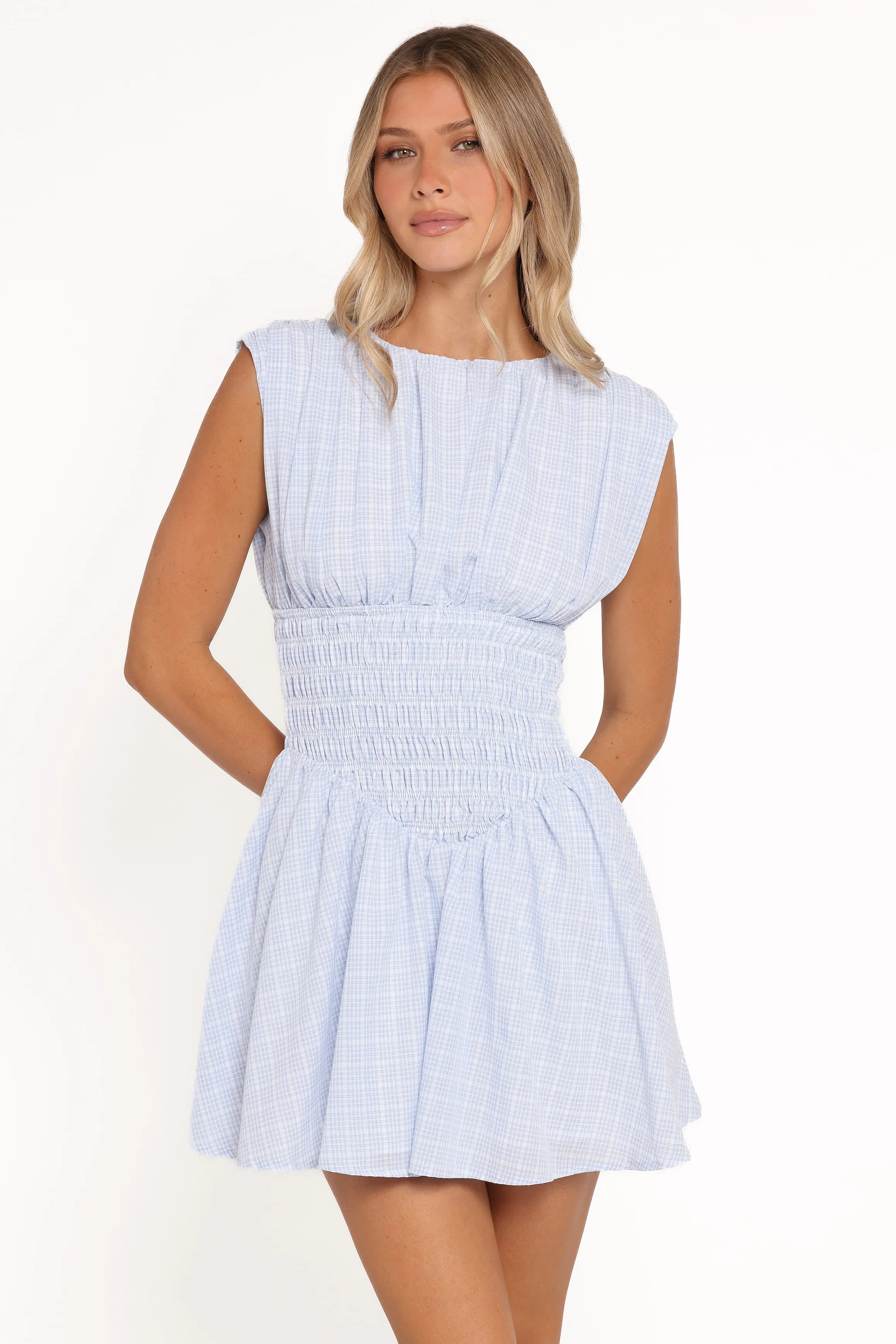 Ayla Mini Dress - Blue Gingham sold by Petal & Pup product image thumbnail 2