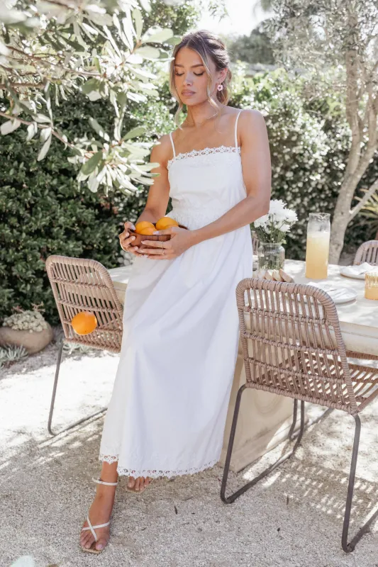 Kiana Midi Dress - White made by Petal & Pup