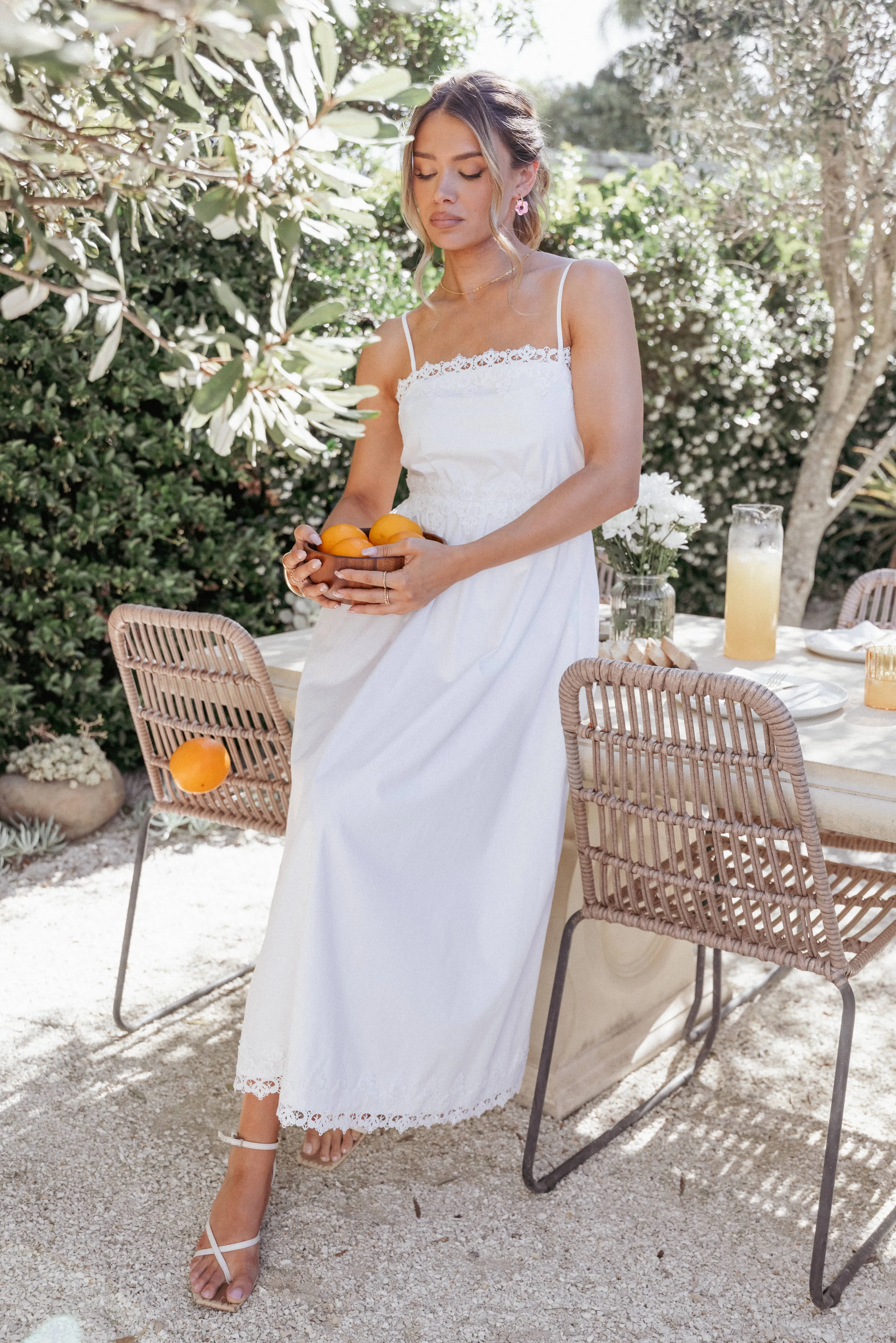 Kiana Midi Dress - White sold by Petal & Pup