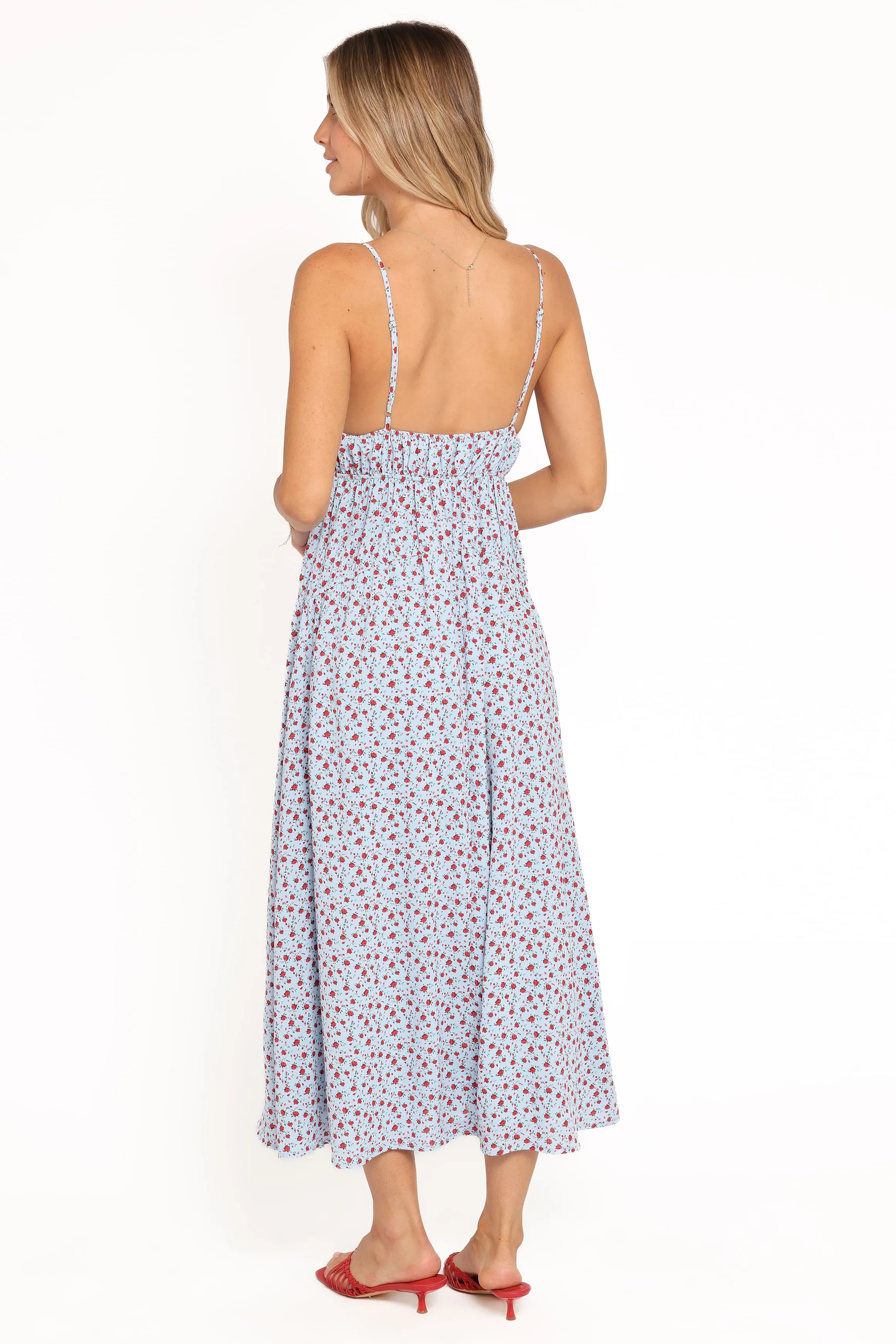 Freesia Midi Dress - Blue Red Floral sold by Petal & Pup product image thumbnail 5