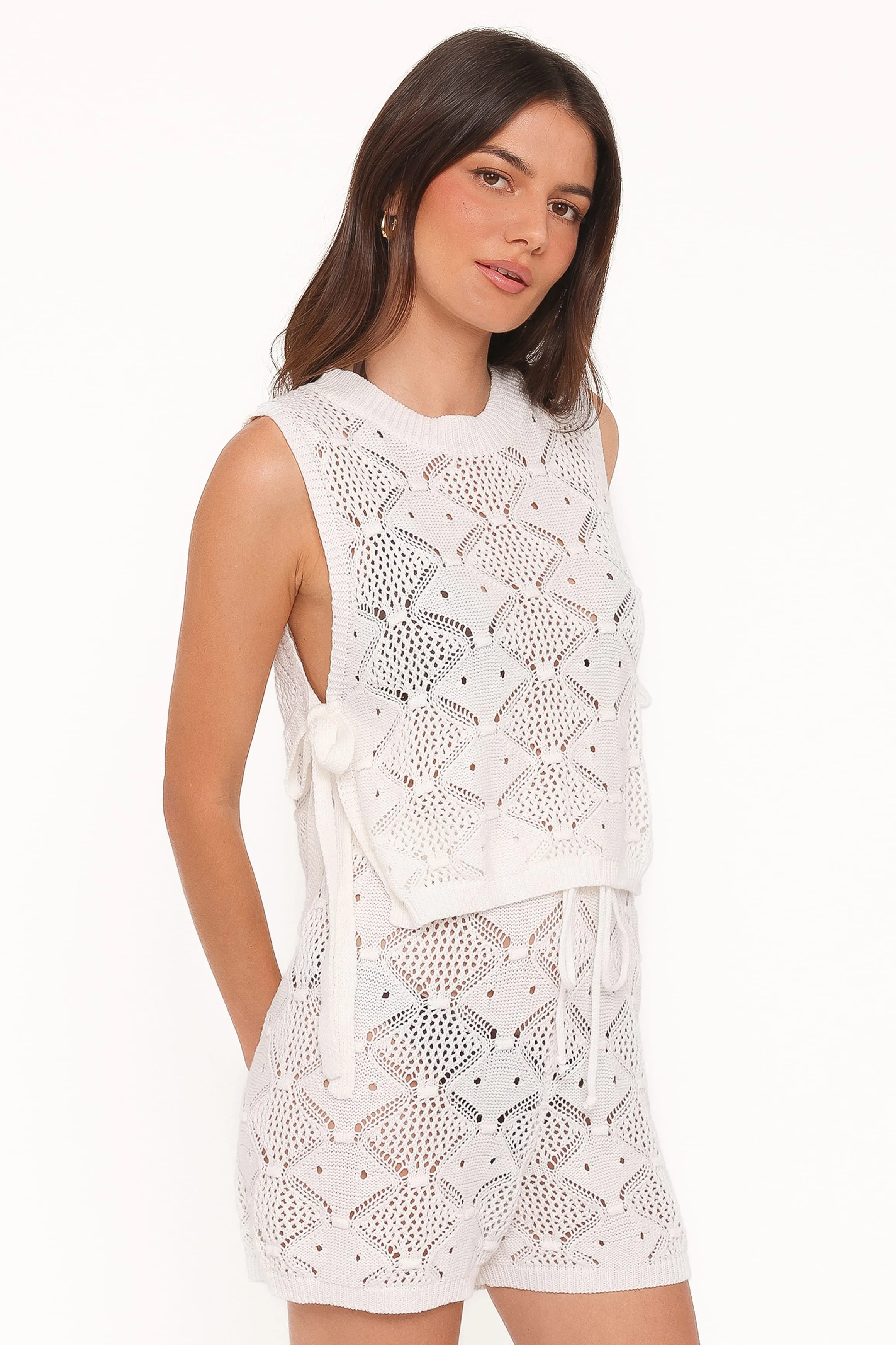 Ysabel Knitted Short Set - Cream sold by Petal & Pup product image thumbnail 2