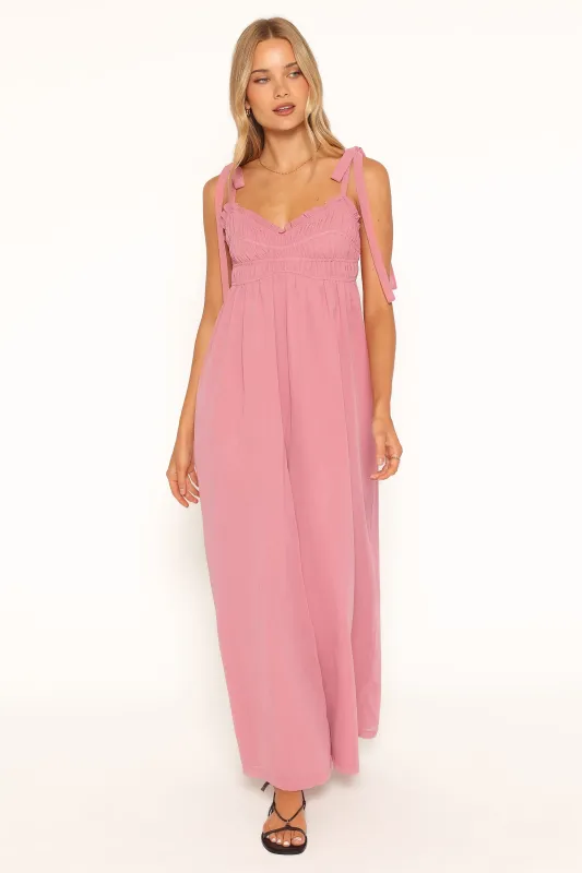 Andie Tie Jumpsuit - Rose Pink made by Petal & Pup