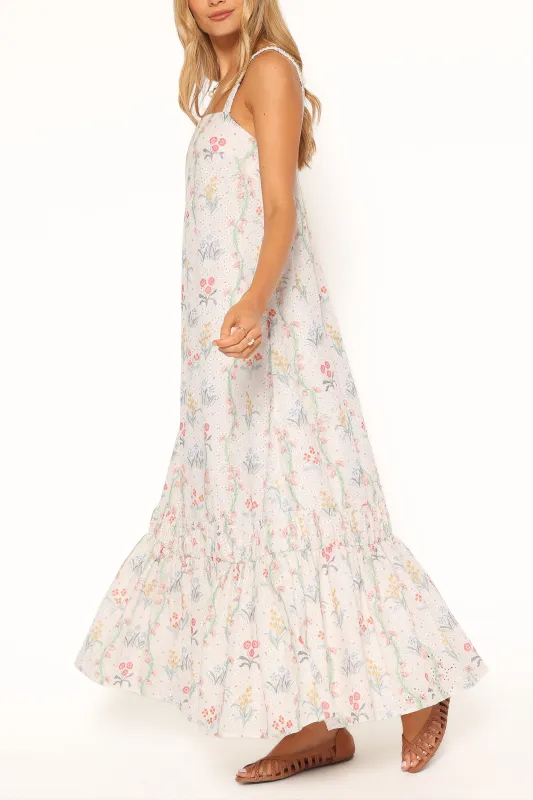 Evaline Maxi Dress - White Floral made by Petal & Pup