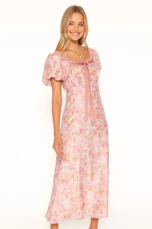 Therese Midi Dress - Pink Floral made by Petal & Pup