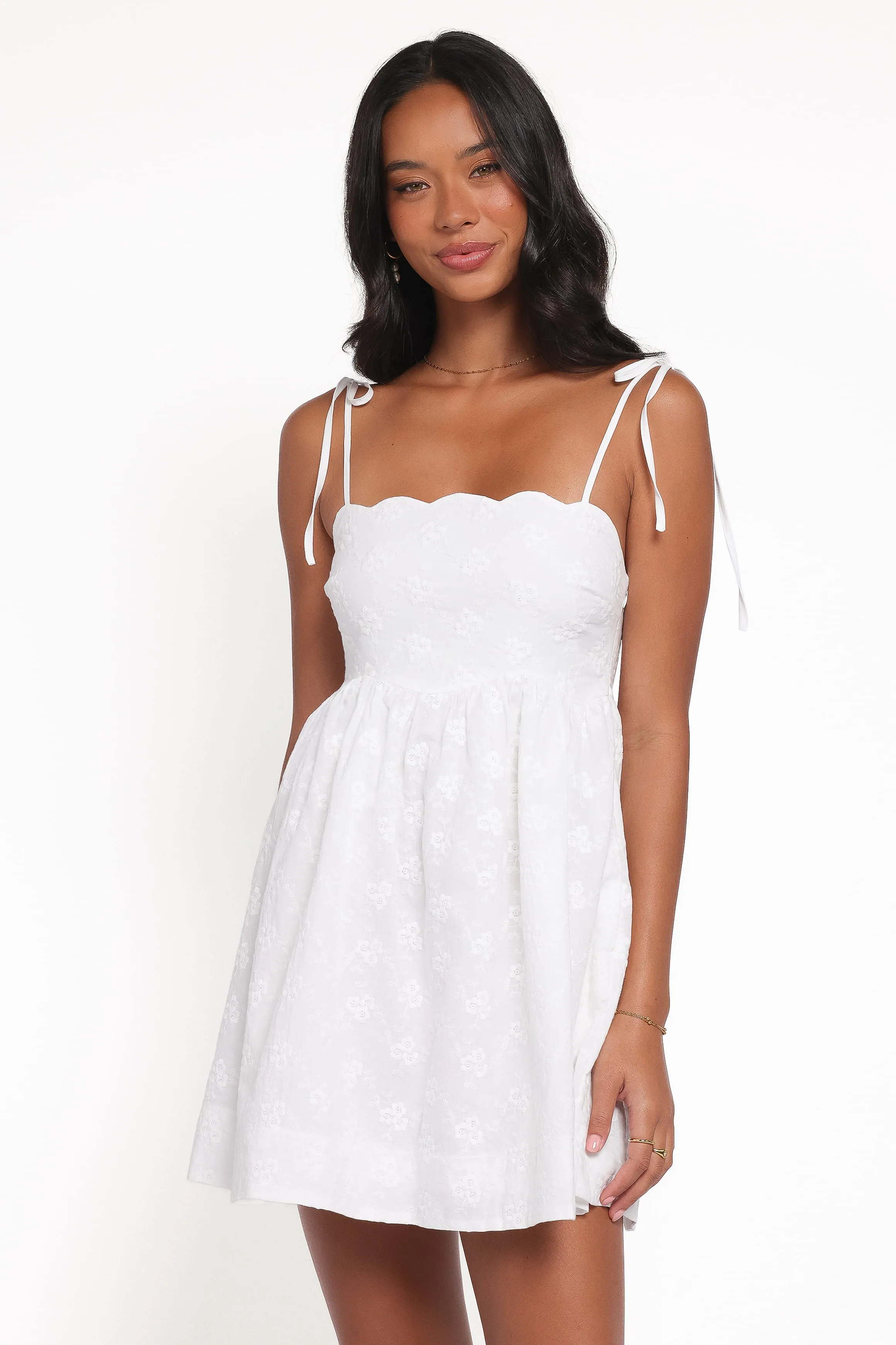 Lynne Mini Dress - White Broderie sold by Petal & Pup product image thumbnail 2