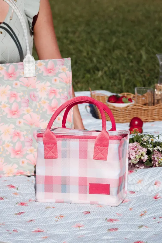 The Graze Lunch Bag - Pink Picnic Plaid made by Petal & Pup