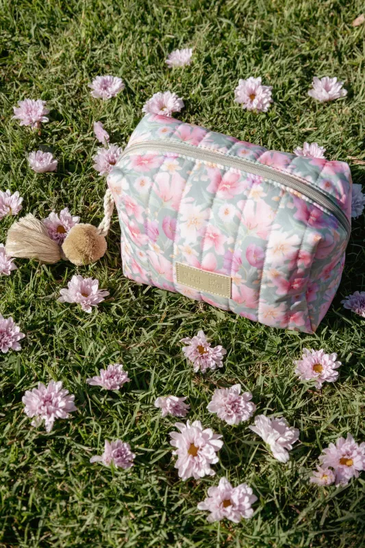 Cosmetic Case - Sage Wildflowers made by Petal & Pup