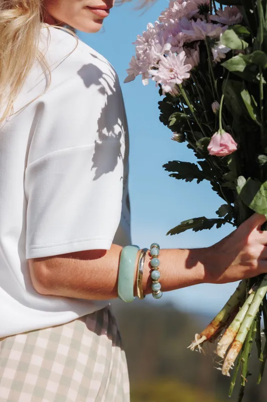 Cassidy Bangle Set - Green made by Petal & Pup