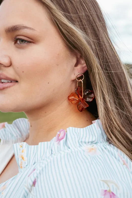 Katina Acrylic Earrings - Brown made by Petal & Pup