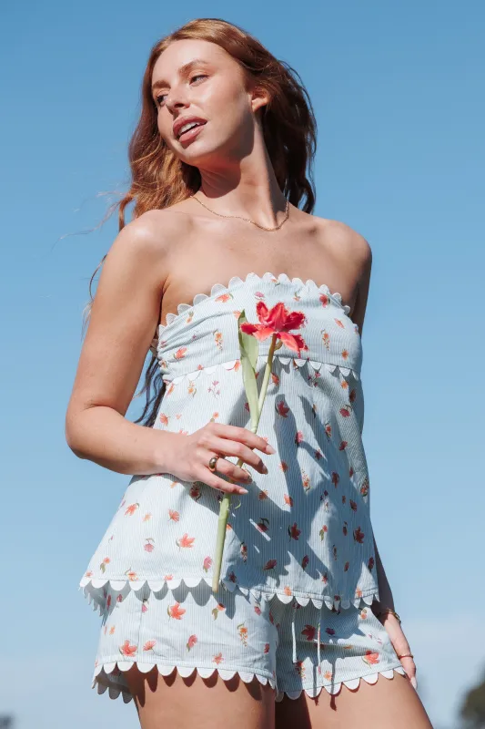 Kyle Two Piece Set - Blue Garden Stripe made by Petal & Pup