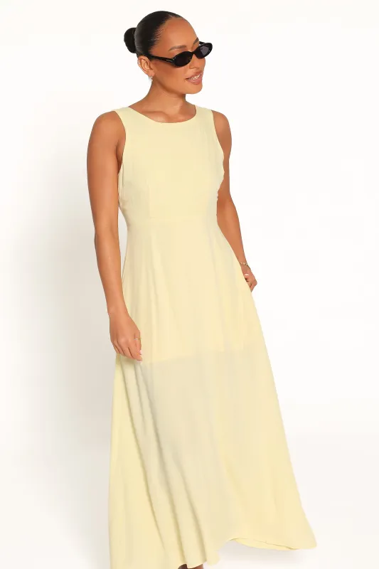 Kerrin Midi Dress - Butter Yellow made by Petal & Pup