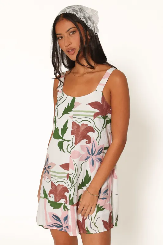 Farlie Mini Dress - Pink Floral made by Petal & Pup