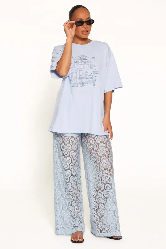Tia Sheer Lace Pant - Light Blue made by Petal & Pup