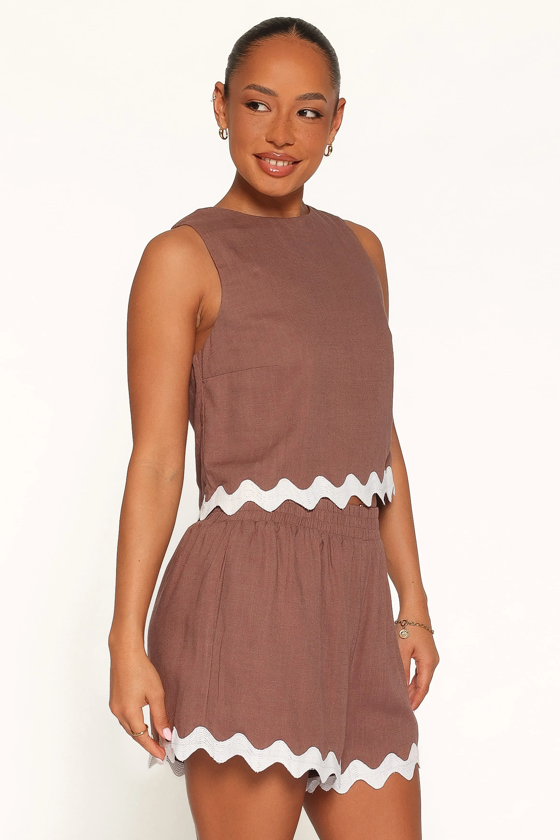Gale Short Set - Brown Cream sold by Petal & Pup product image thumbnail 3