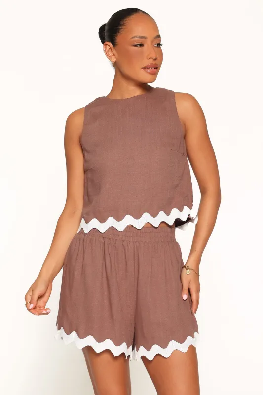 Gale Short Set - Brown Cream made by Petal & Pup