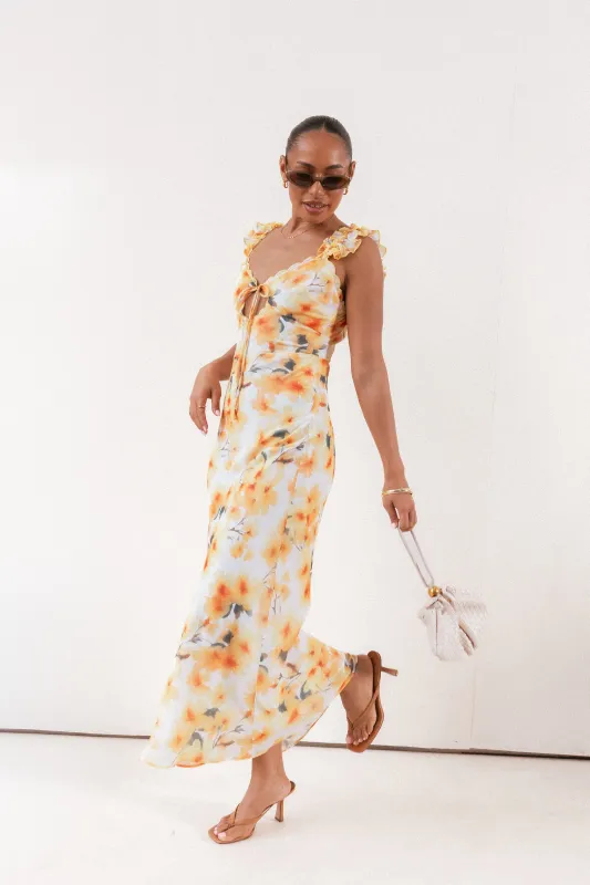 Jean Maxi Dress - Yellow Floral made by Petal & Pup