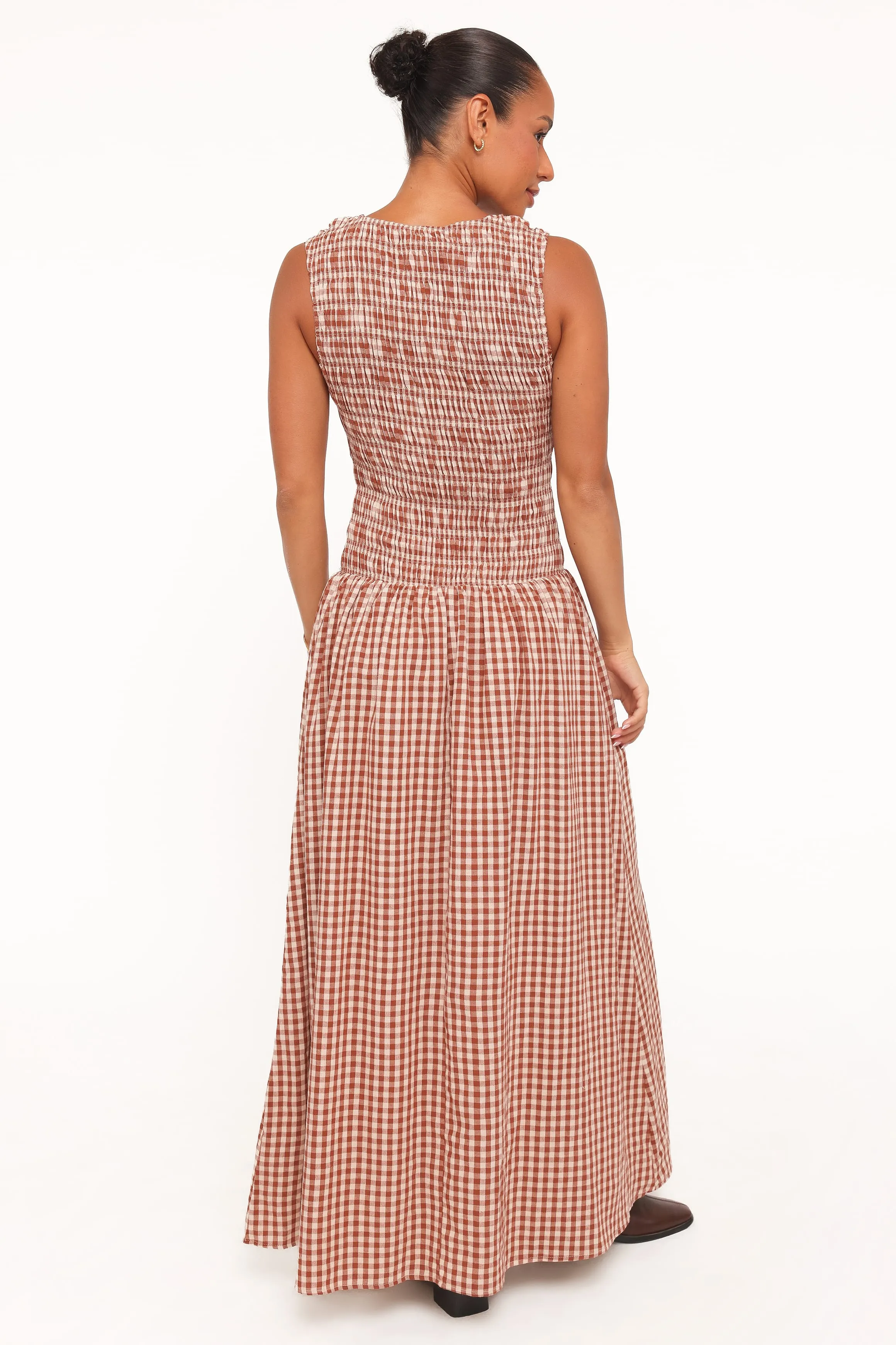 Maleny Maxi Dress - Brown Gingham sold by Petal & Pup product image thumbnail 4