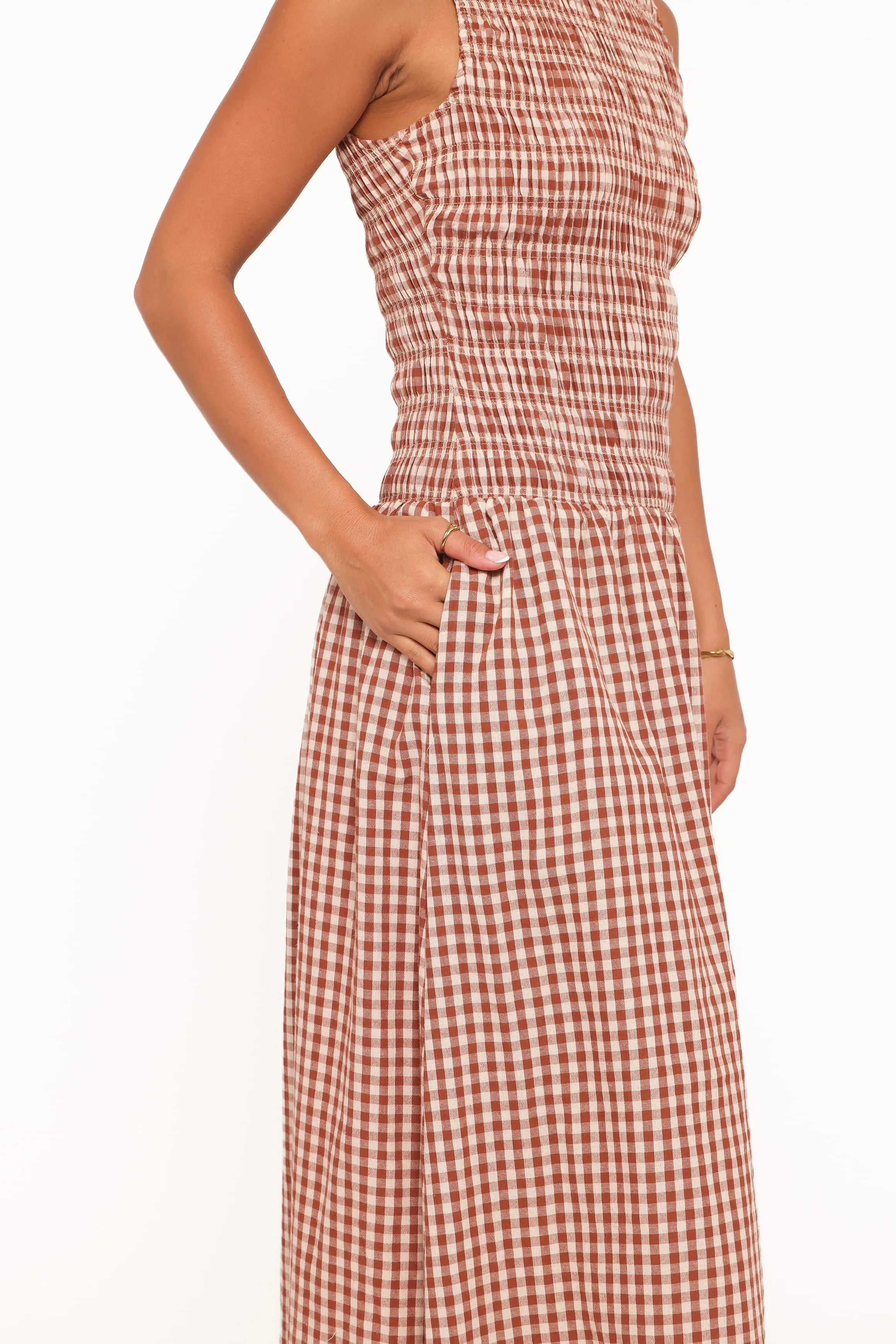 Maleny Maxi Dress - Brown Gingham sold by Petal & Pup product image thumbnail 2