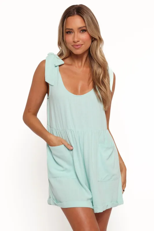 Lindy Romper - Aqua made by Petal & Pup