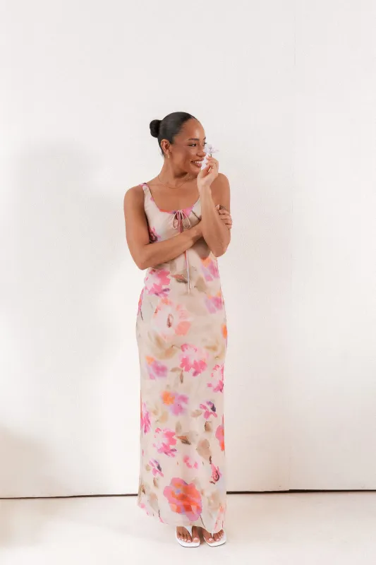 Avina Maxi Dress - Pink Floral made by Petal & Pup