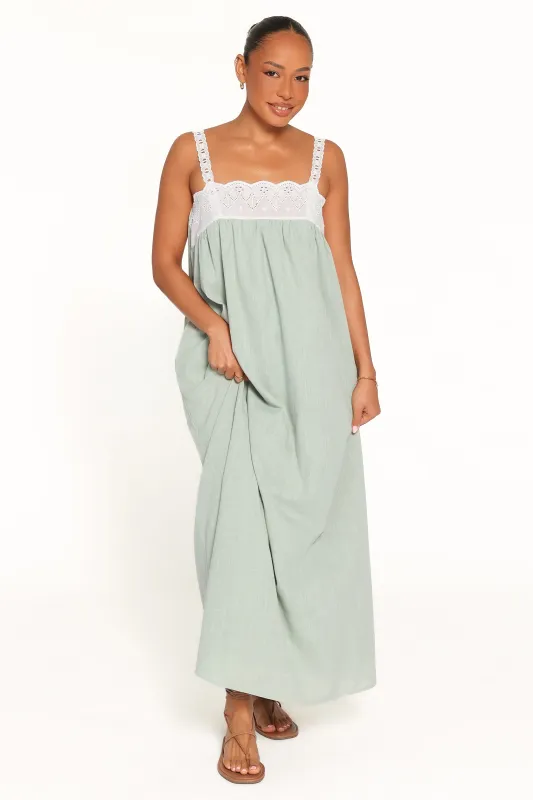 Darlington Maxi Dress - Green made by Petal & Pup