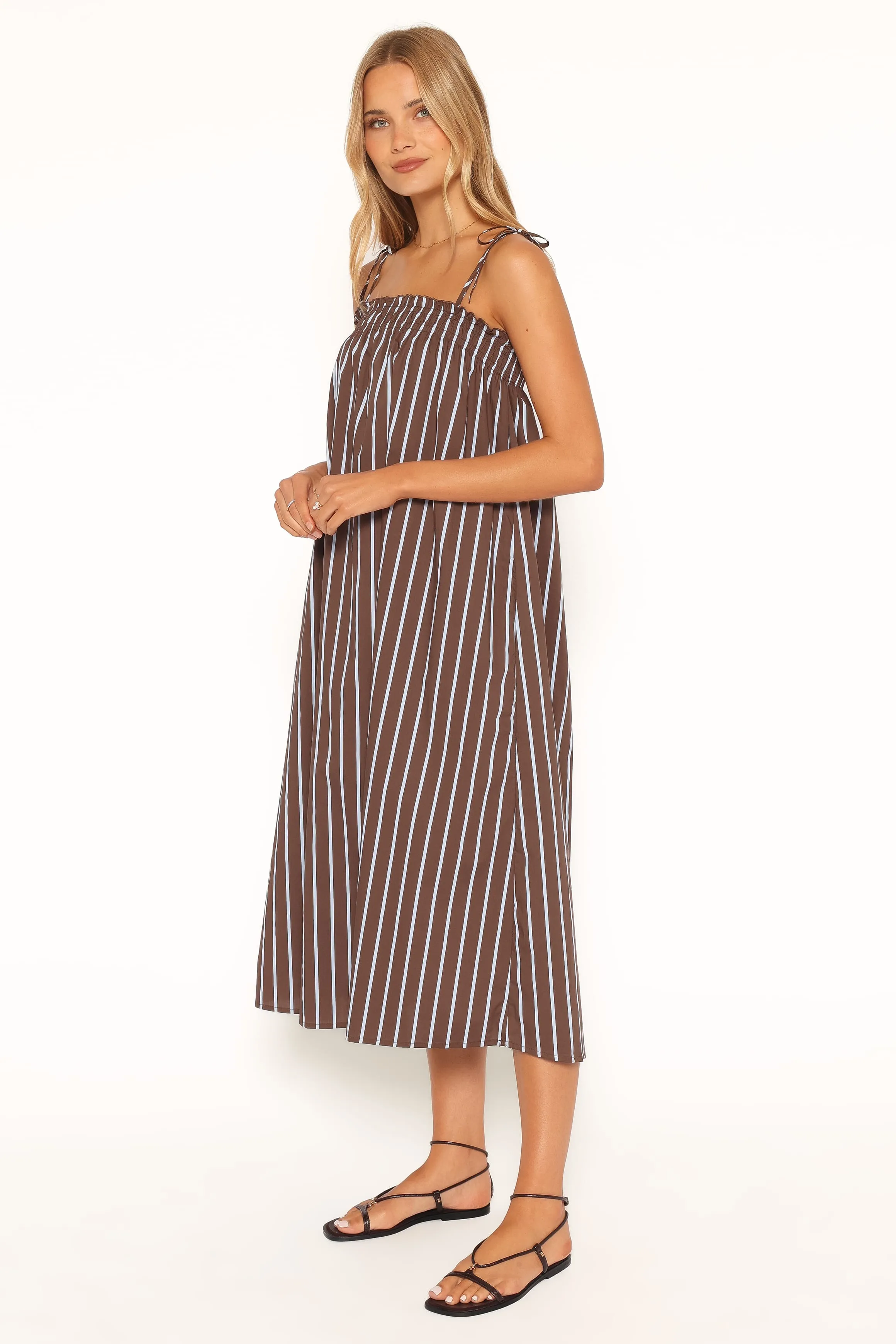 Talita Maxi Dress - Brown/Blue Stripe sold by Petal & Pup product image thumbnail 3