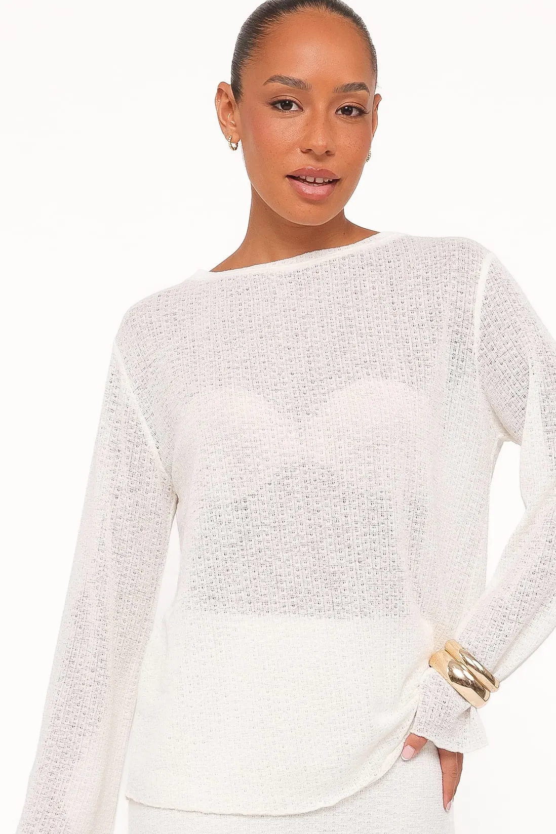 Lune Knit Skirt Set - Cream sold by Petal & Pup product image thumbnail 2