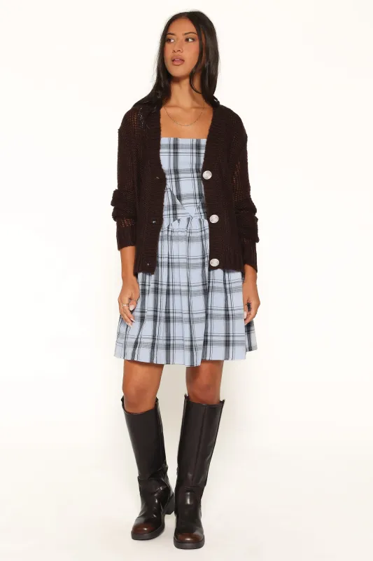 Kepler Mini Dress - Icy Blue Plaid made by Petal & Pup