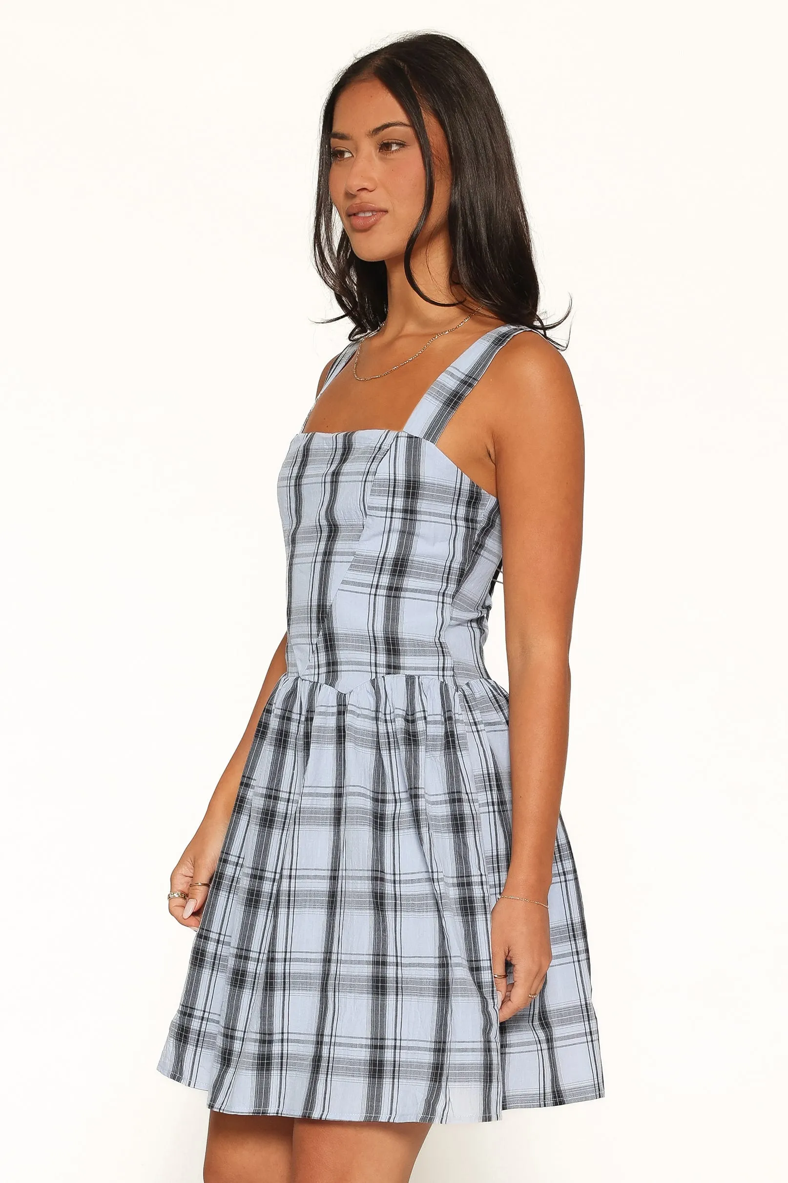 Kepler Mini Dress - Icy Blue Plaid sold by Petal & Pup product image thumbnail 3