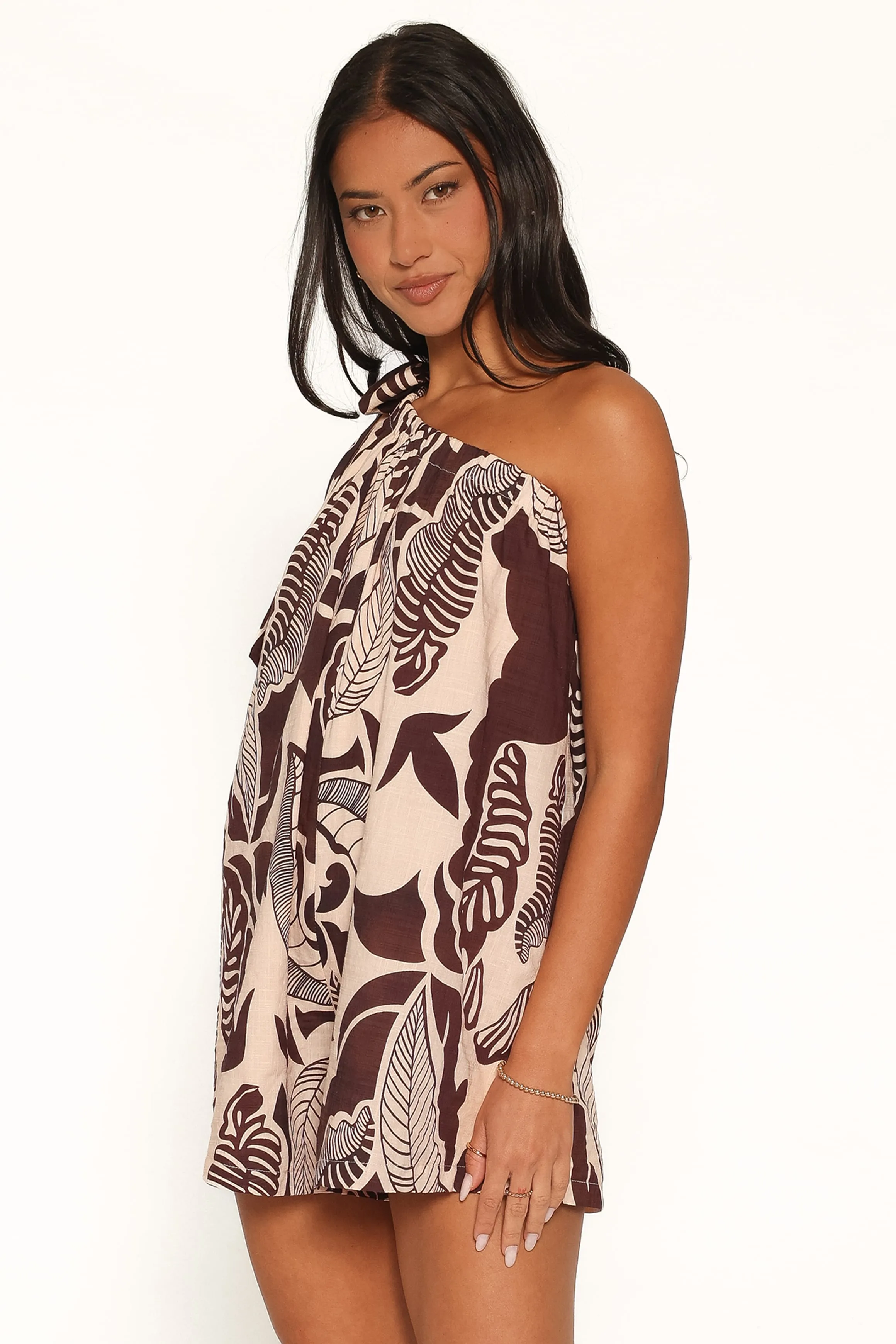 Miffy One Shoulder Romper - Brown Floral sold by Petal & Pup product image thumbnail 3