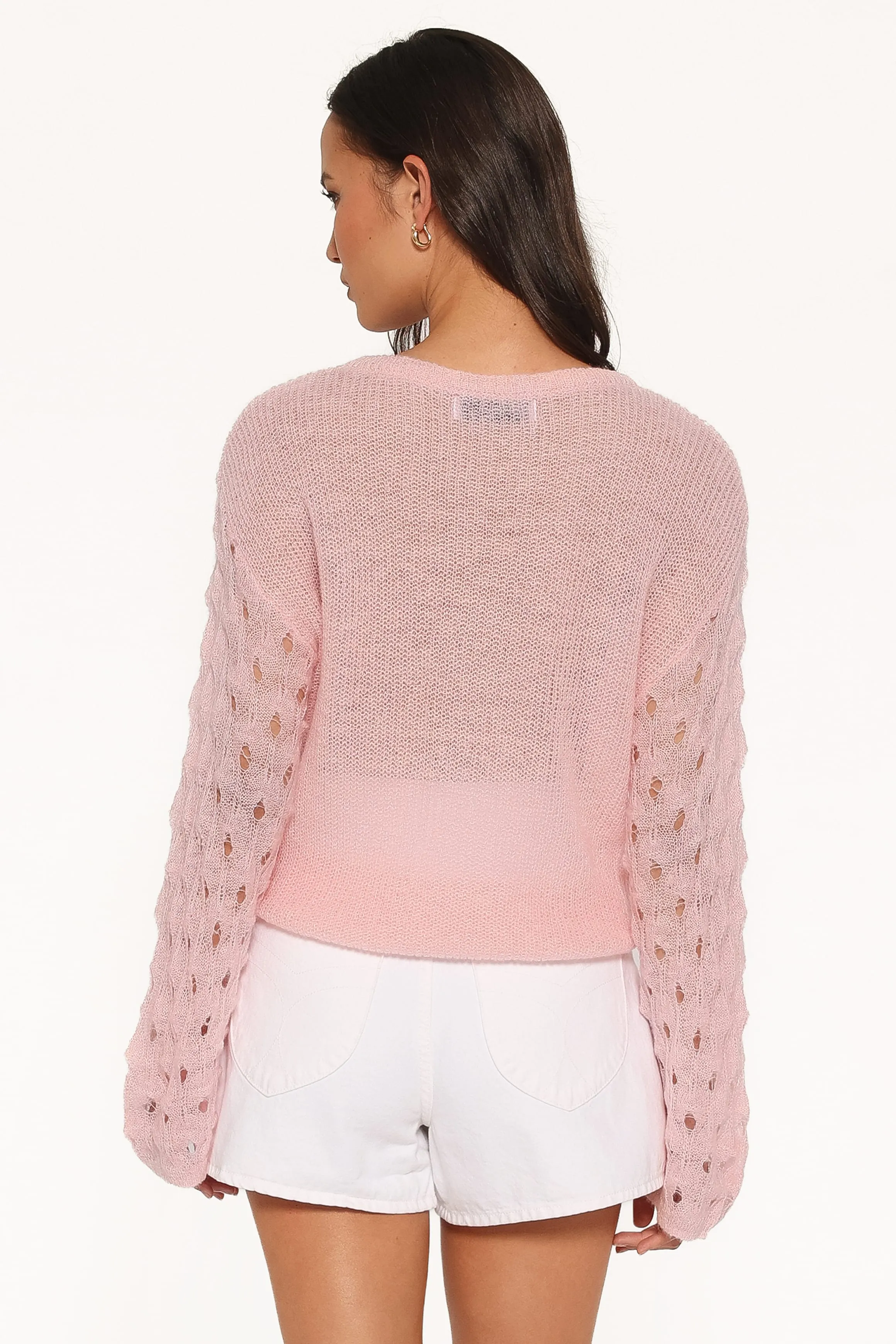 Janina Open Stitch Sweater - Pink sold by Petal & Pup product image thumbnail 4