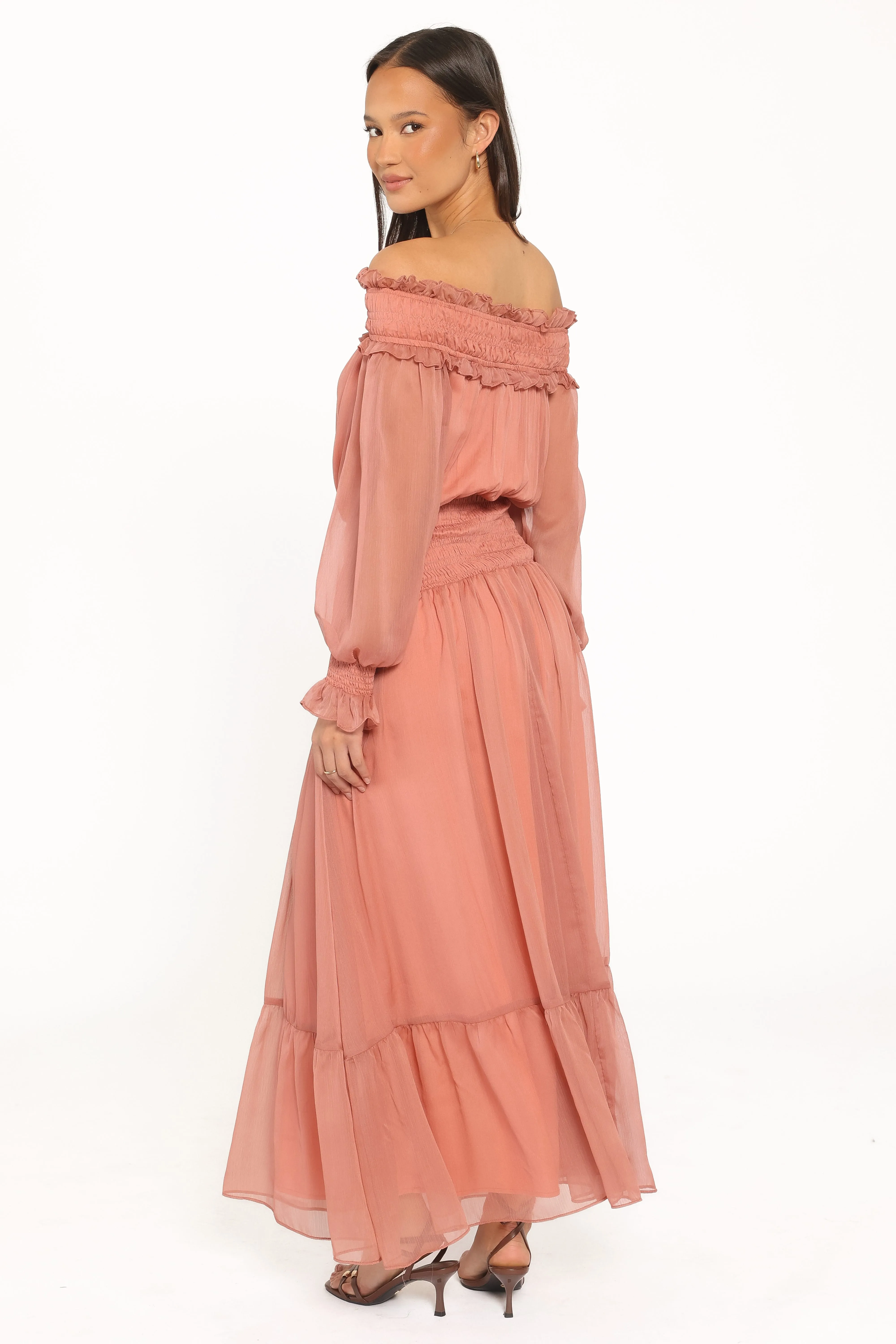 Paris Off Shoulder Maxi Dress - Vintage Mauve sold by Petal & Pup product image thumbnail 4