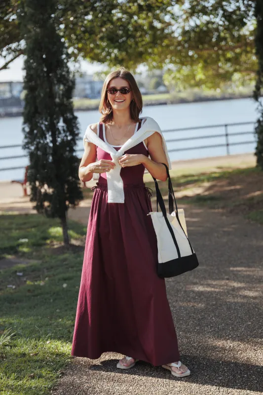 Finesse Maxi Dress - Burgundy made by Petal & Pup