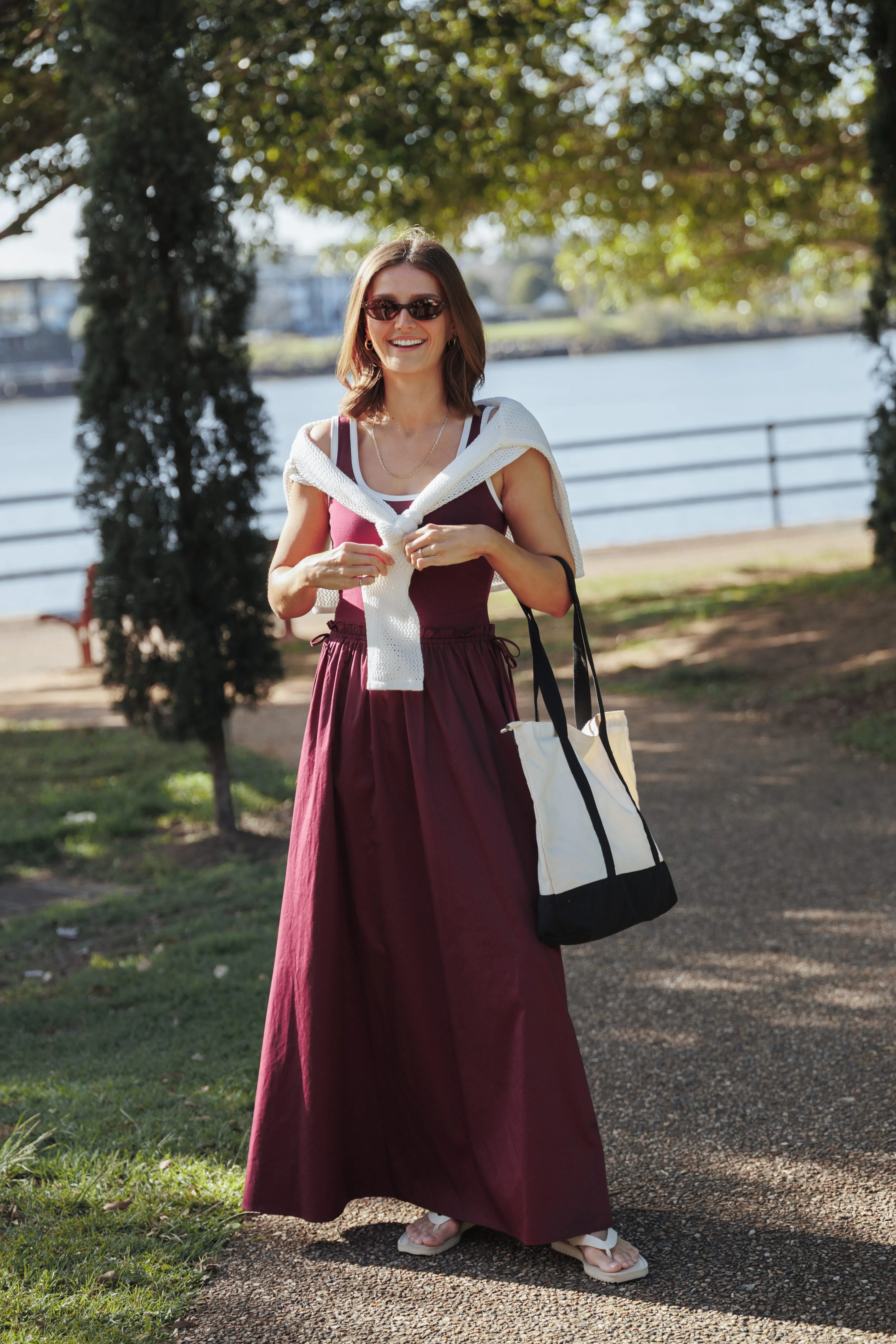 Finesse Maxi Dress - Burgundy sold by Petal & Pup