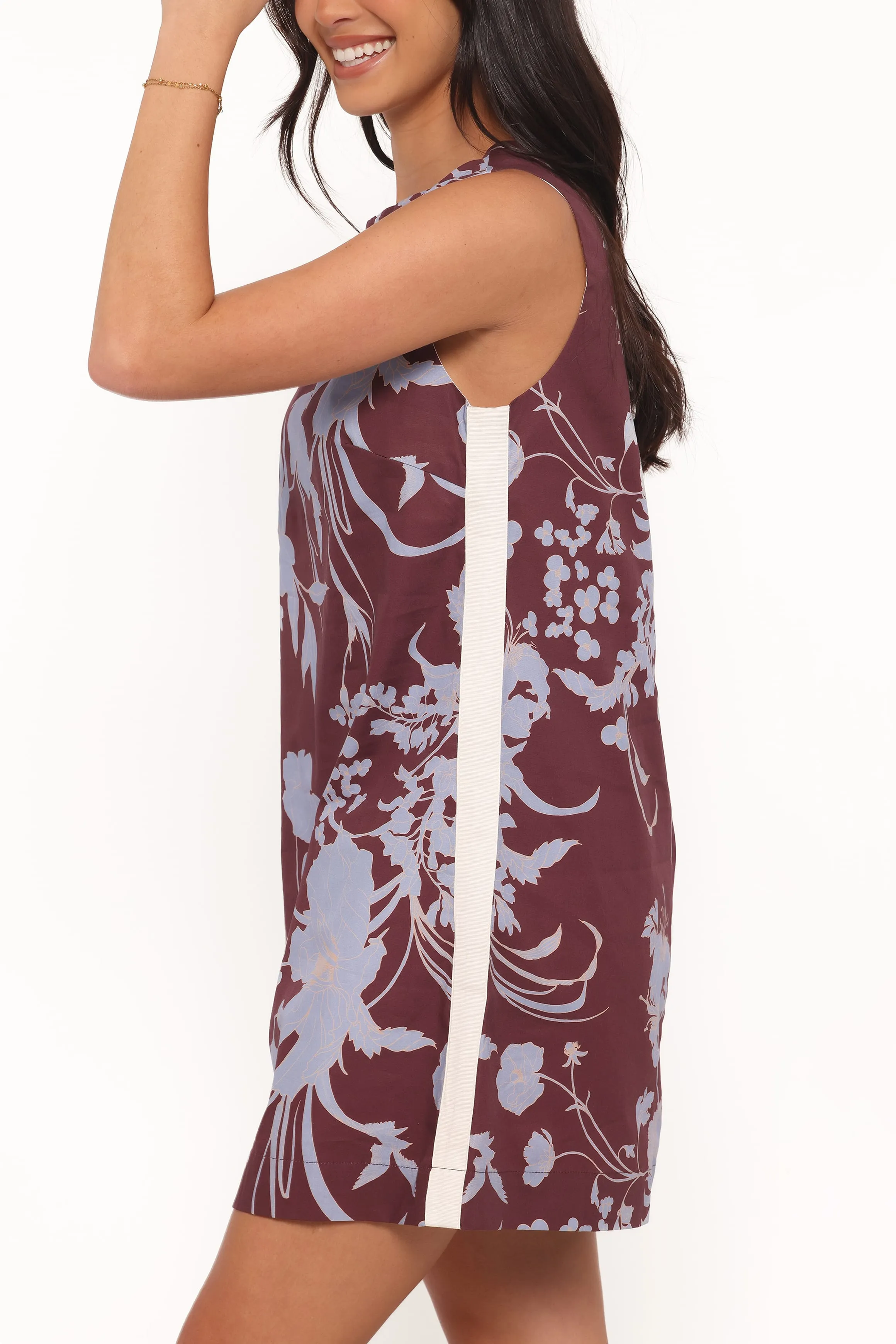 Elorna Mini Dress - Burgundy Floral sold by Petal & Pup product image thumbnail 4