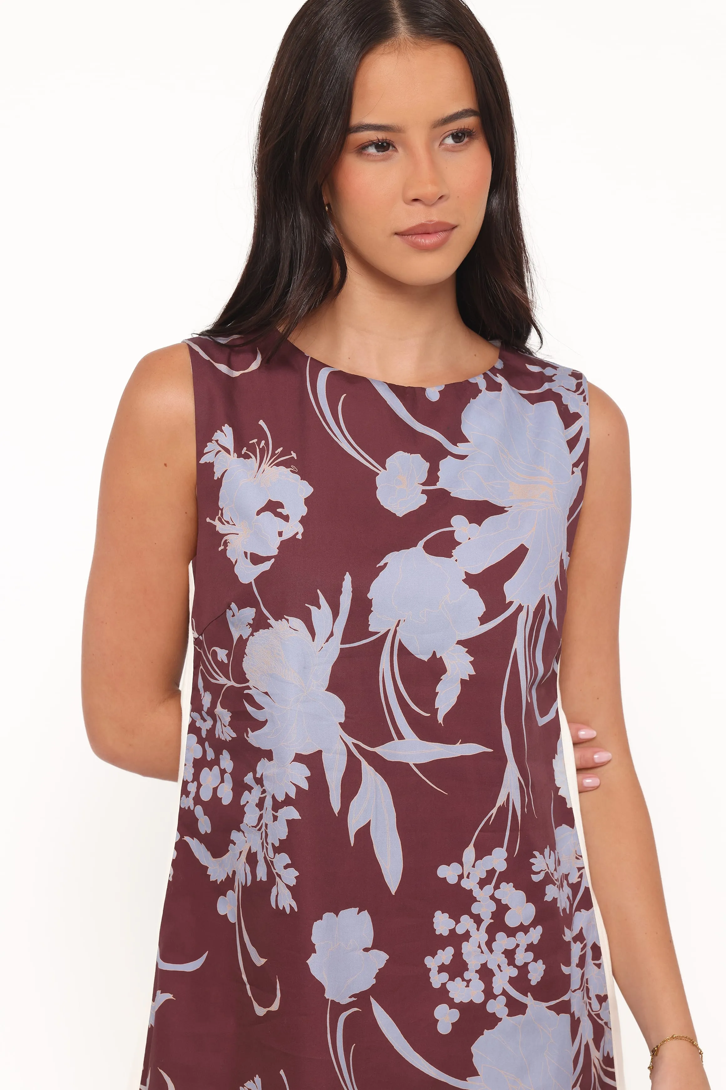 Elorna Mini Dress - Burgundy Floral sold by Petal & Pup product image thumbnail 3