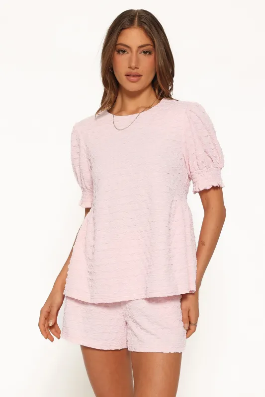 Gail Textured Short Set - Pink made by Petal & Pup