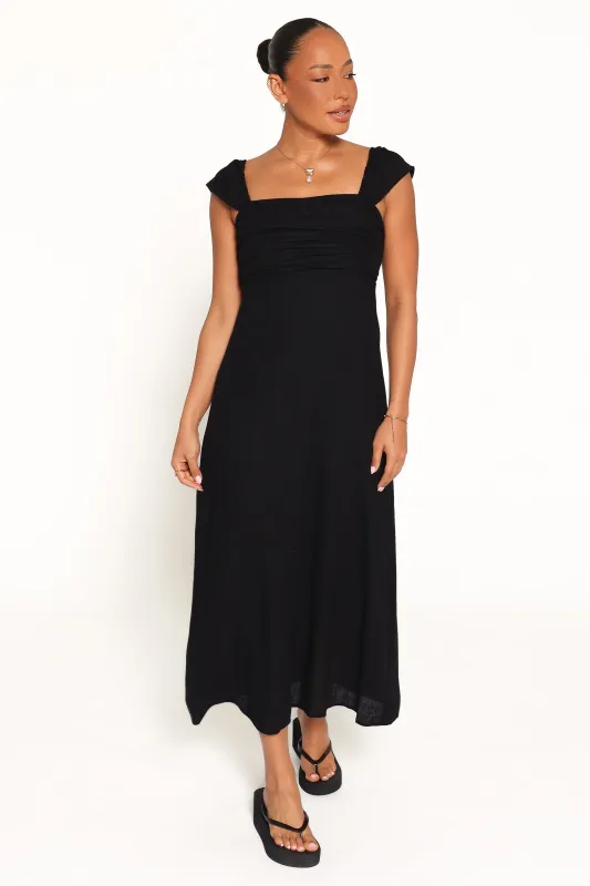Sirene Midi Dress - Black made by Petal & Pup