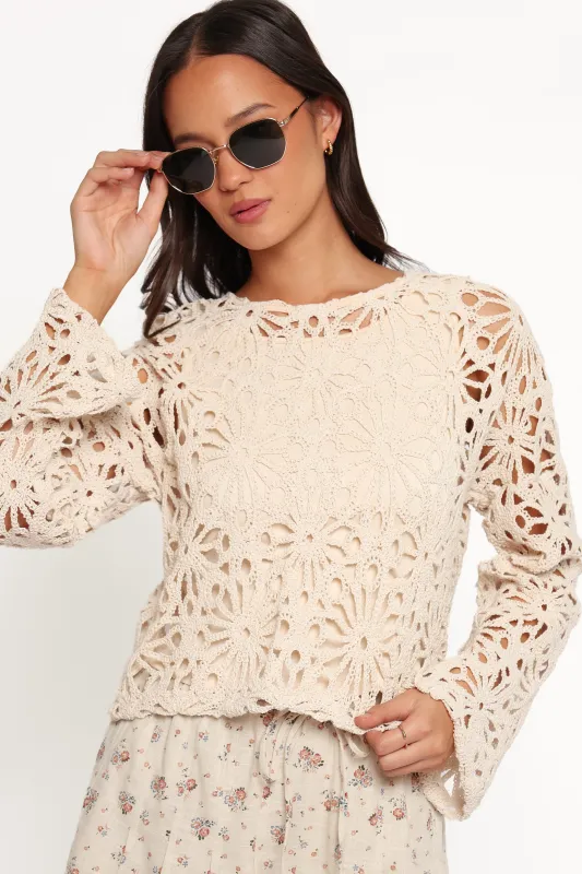 Rowley Crochet Top - Natural made by Petal & Pup