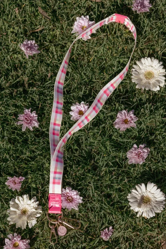 Lanyard - Pink Picnic Plaid made by Petal & Pup