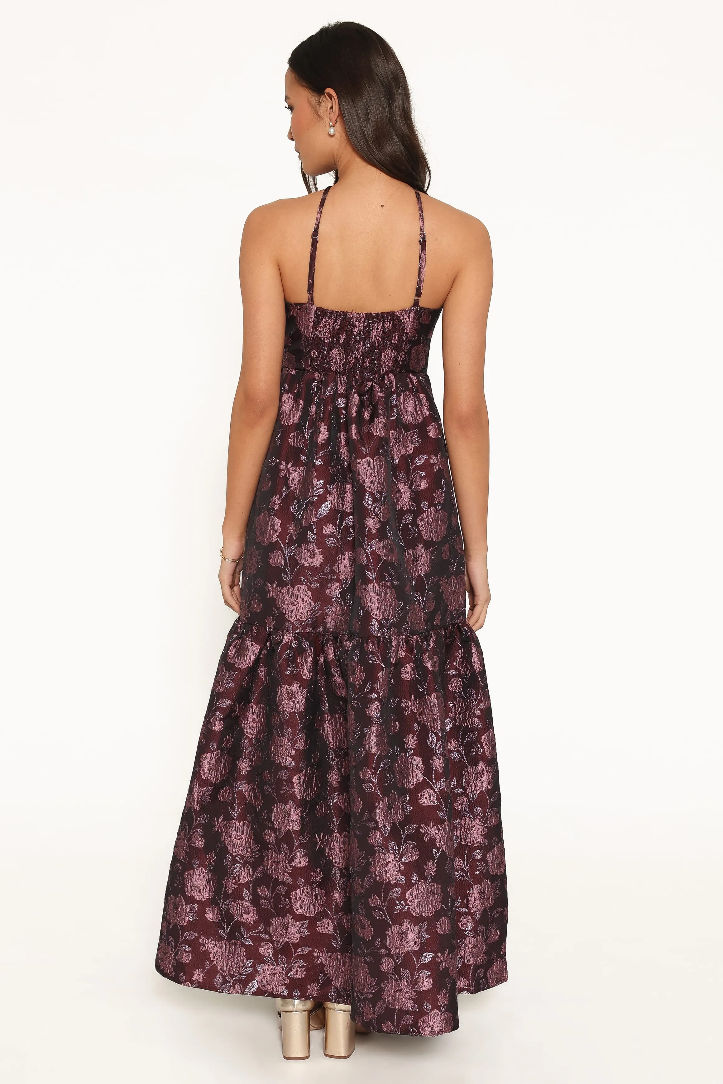 Jasminda Maxi Dress - Plum Brocade sold by Petal & Pup product image thumbnail 5