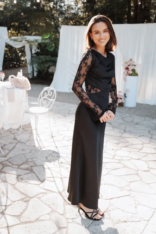 Corrie Maxi Dress - Black made by Petal & Pup