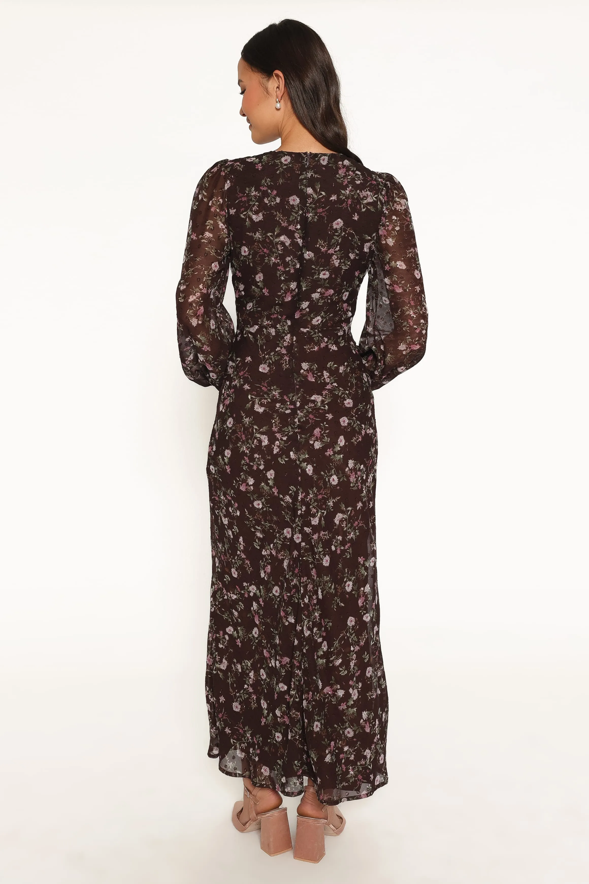 Rosalyn Maxi Dress - Brown Lilac Floral sold by Petal & Pup product image thumbnail 5