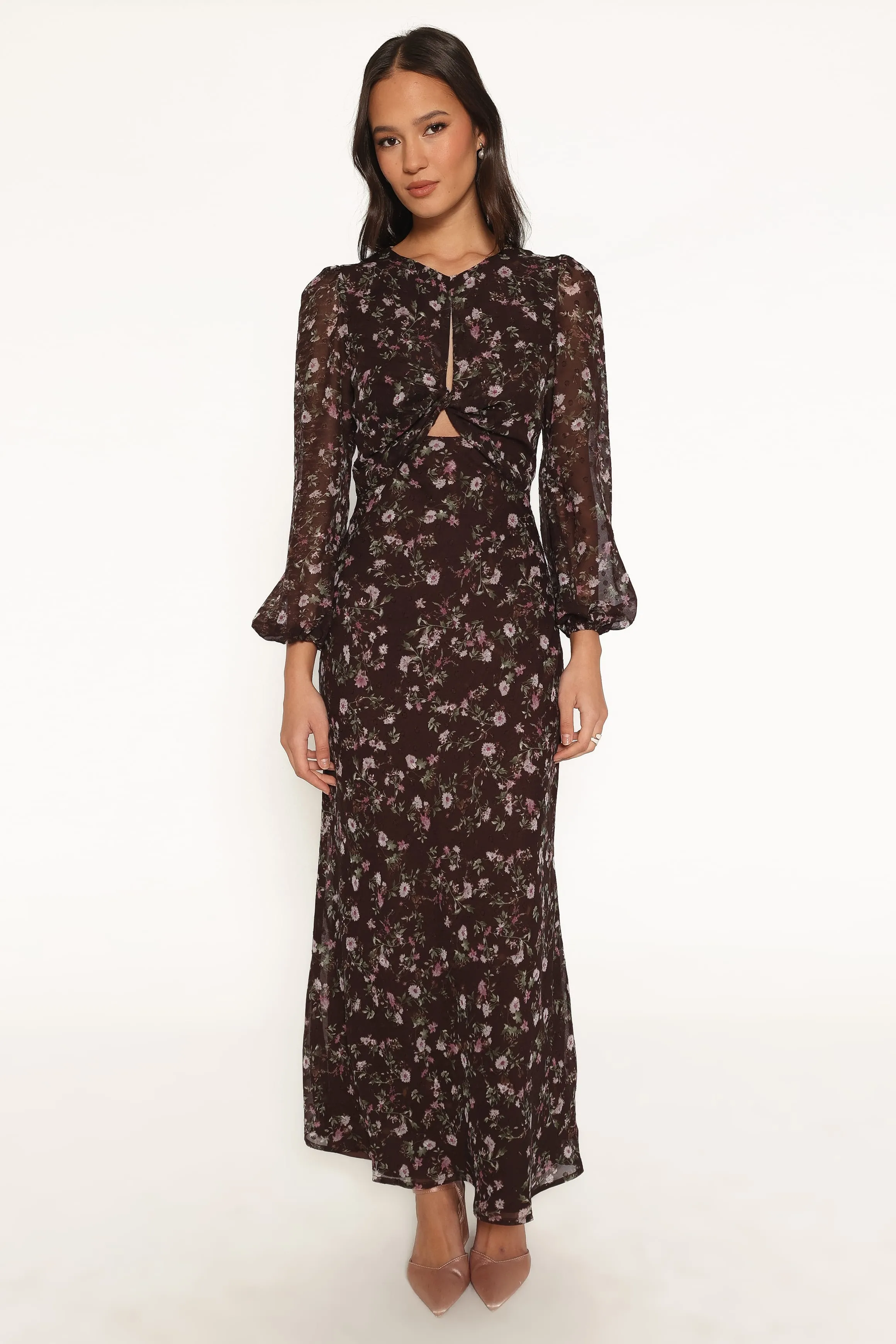 Rosalyn Maxi Dress - Brown Lilac Floral sold by Petal & Pup product image thumbnail 2