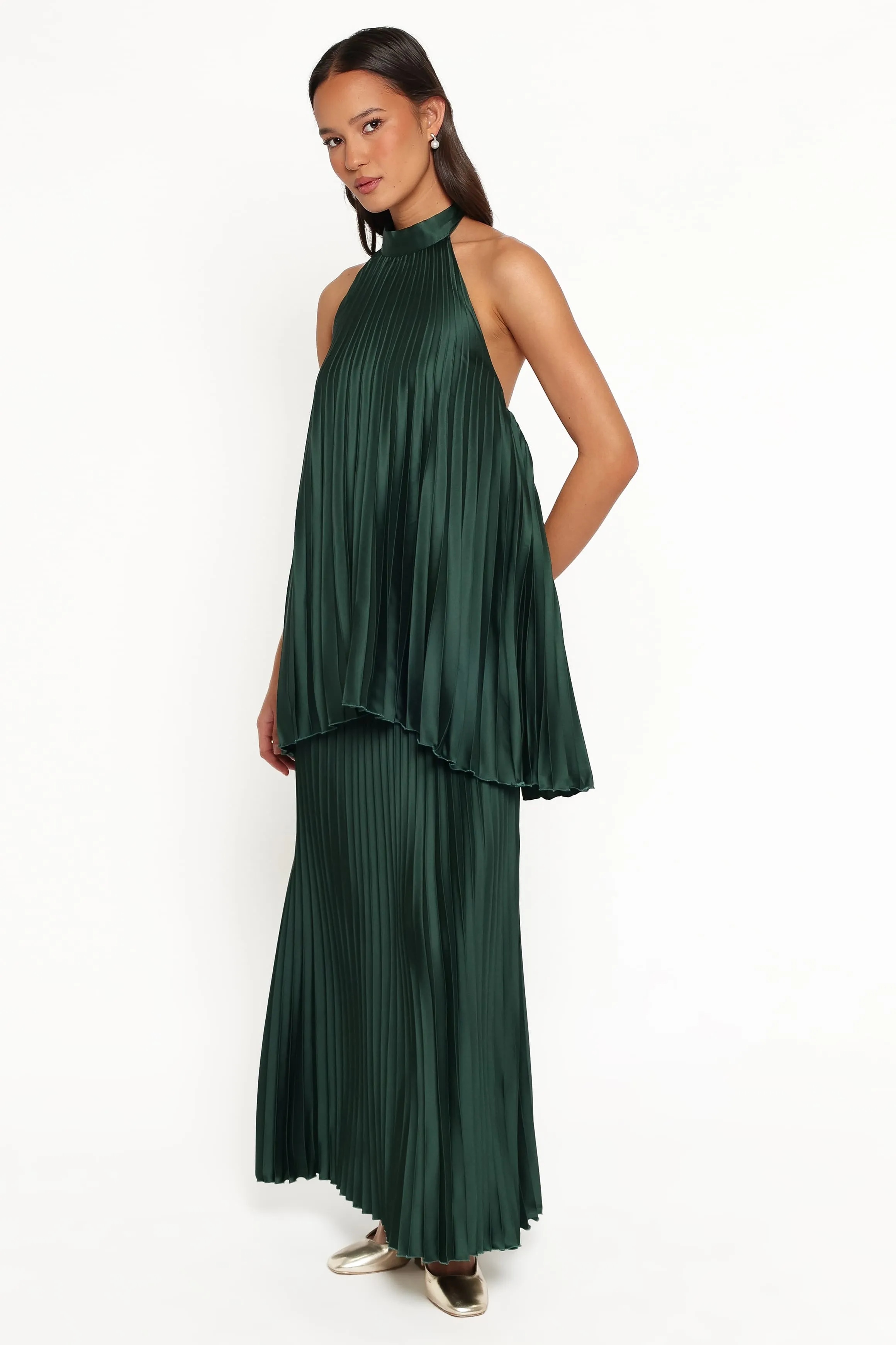 Darina Pleated Skirt Set - Olive sold by Petal & Pup product image thumbnail 2