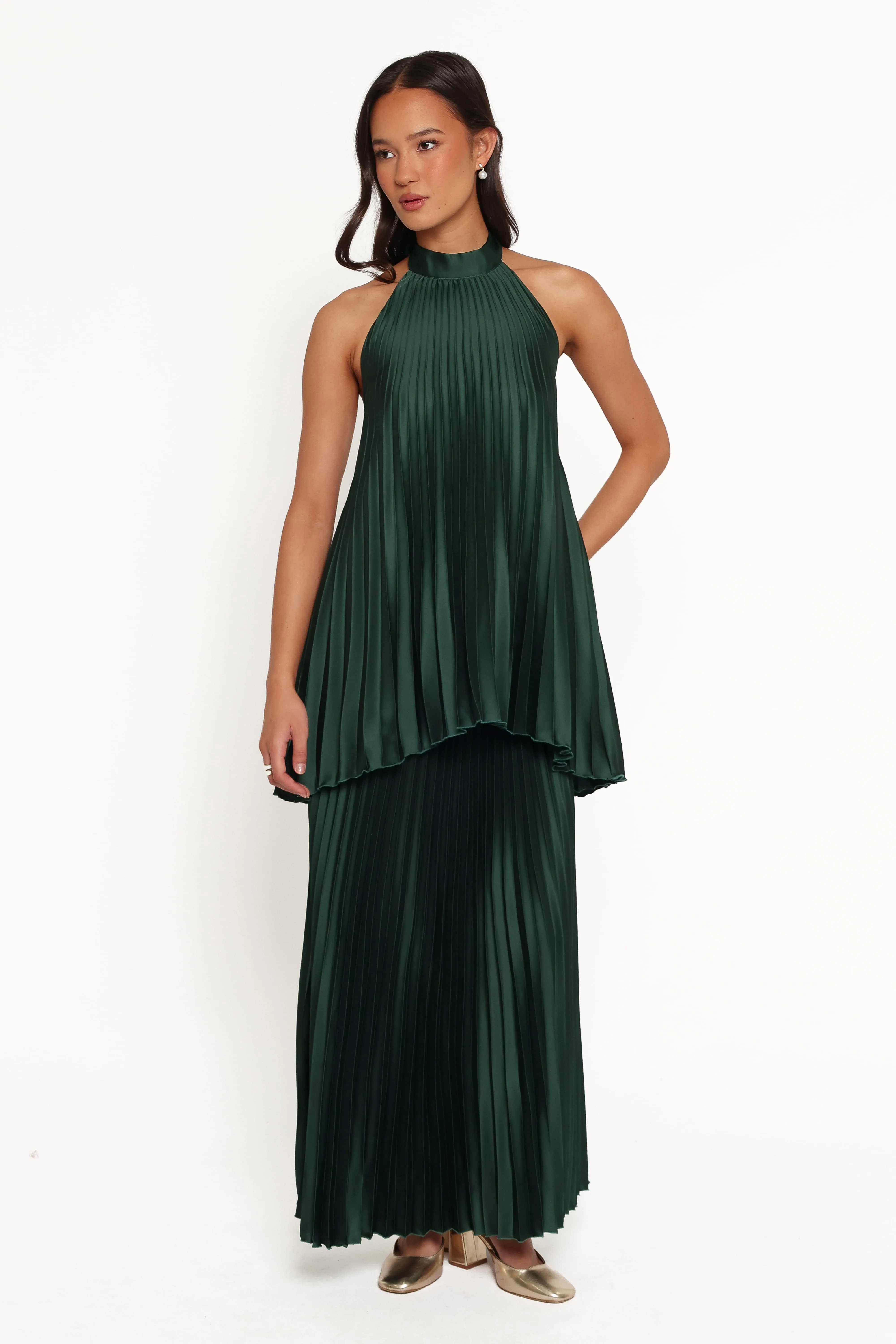Darina Pleated Skirt Set - Olive sold by Petal & Pup product image thumbnail 5