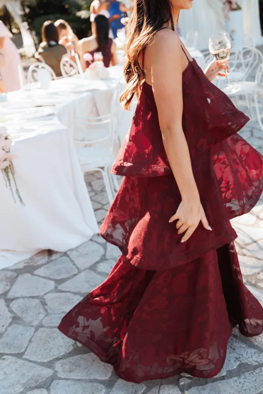 Nerissa Maxi Dress - Burgundy made by Petal & Pup